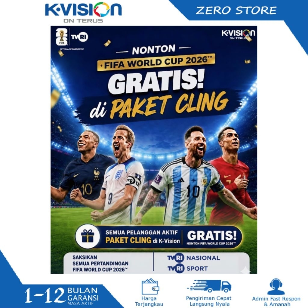 Voucher FIFA WORLD CUP Paket PIALA DUNIA 2026 KVISION Paket Cling K-Vision Promo