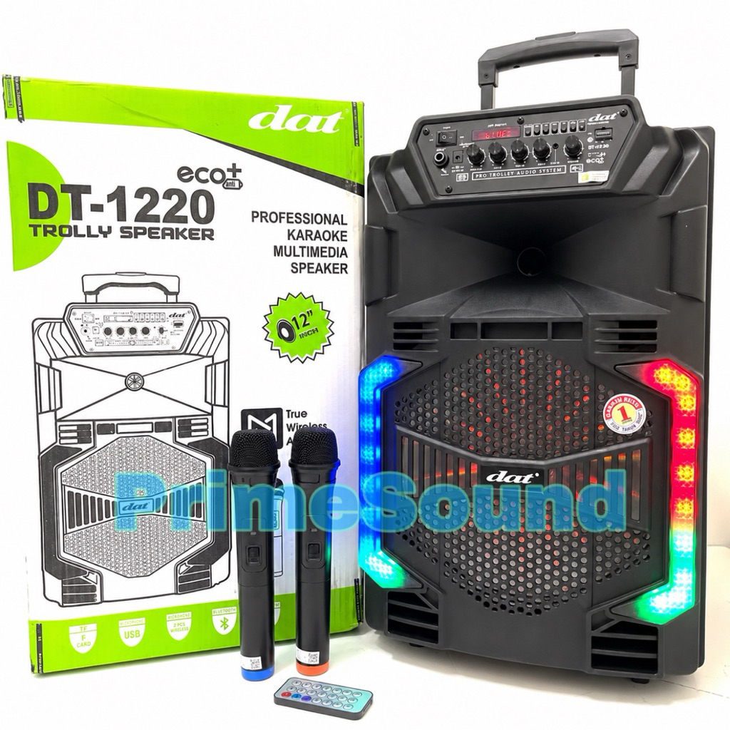 Speaker Portable Wireless DAT DT 1220 ECO+ Original Bluetooth 12 inch DAT 1220 Free 2bh Mic Wireless