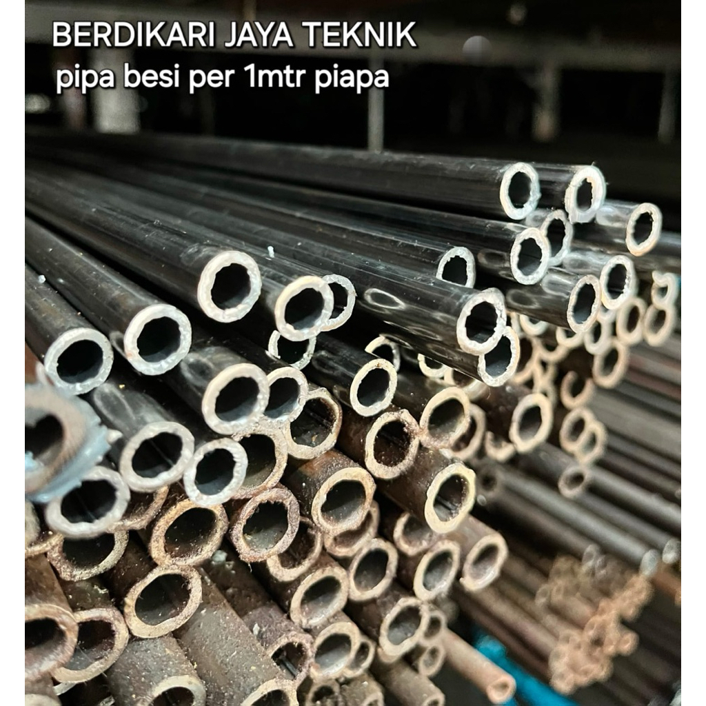 pipa besi OD-7mm x ID 5mm x 1mtr pipa