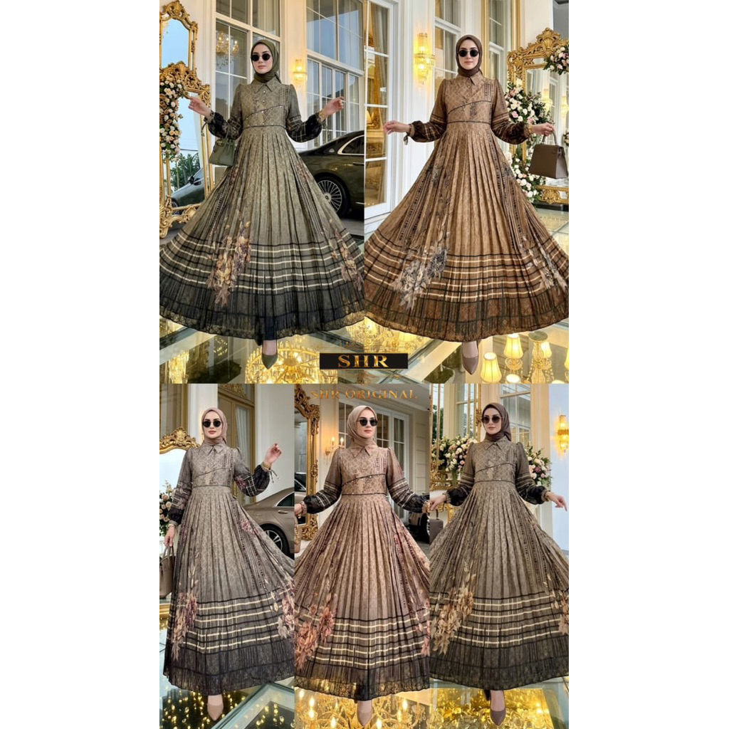NEW SHR ORI READY MAXI DRESS OVERALL SET SATIN SUTRA GRADASAI ORI SHR 100%