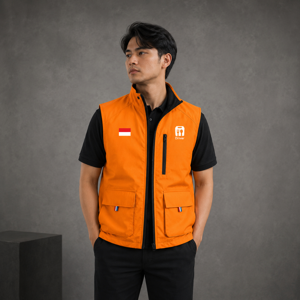 Rompi Outdoor Distro Shopee Food, Rompi Boxy Shopee Food, Rompi Keren Shopee Food