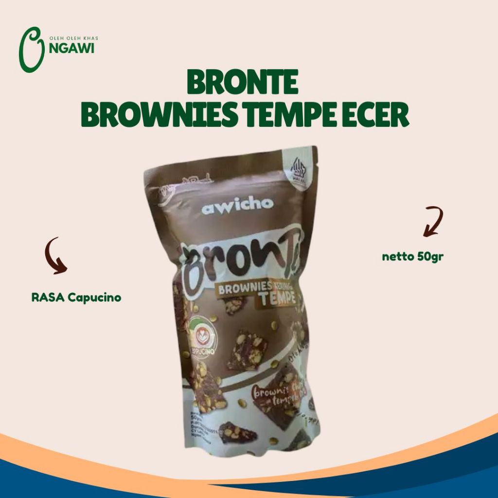 AWICHO Brownies Tempe kering, Bronte CAPPUCINO,  Brownies Tempe Crispy, Oleh Oleh Ngawi, Jajanan Nga