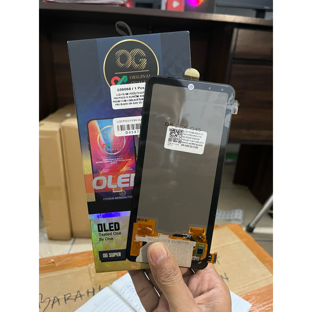 LCD OLED 1:1 POCO F3 5G / F3 PRO / F4 5G / K40 / BLACK SHARK 4 OG SUPER FINGER ON ORI SIZE ORIGINAL 