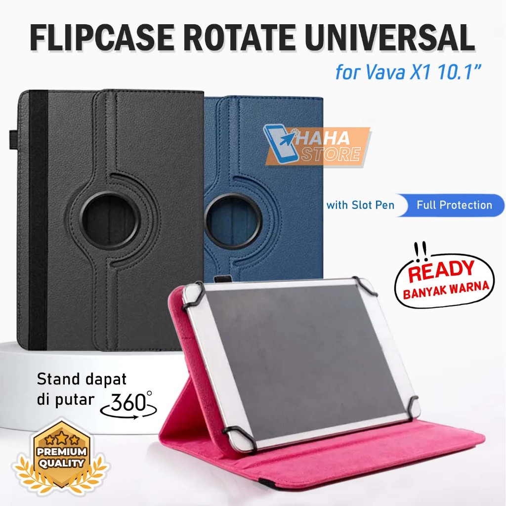 Vava X1 10.1 inch Rotate Case Universal Flipcase Sarung Casing Polos Stand Rotate Dudukan Putar 360 
