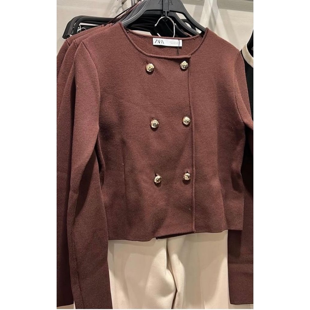 zara cardi brown