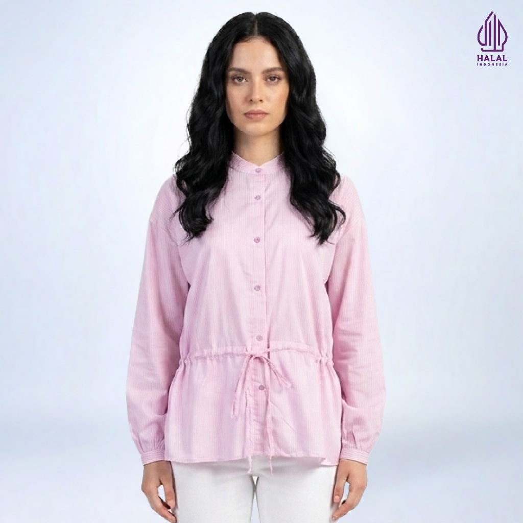 Emba Ladies - Marion Blouse Wanita Lengan Warna Pink