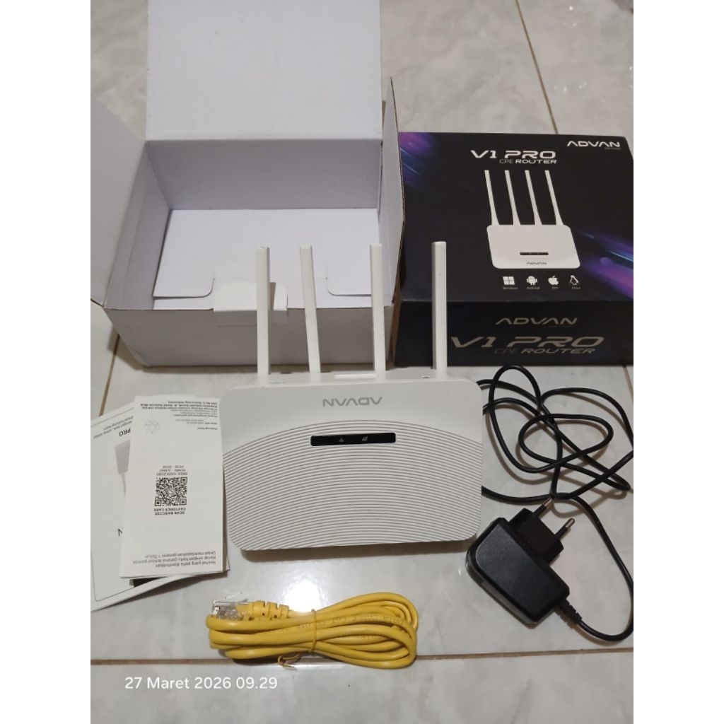 (SECOND)ADVAN CPE V1 Pro Modem + Wifi + Router + 4G LTE Unlock All Operator 4 Anthena