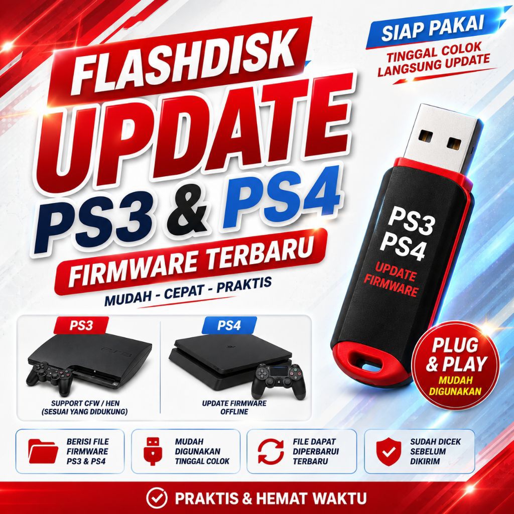 FLASHDISK UPDATE PS3 PS4 | CFW HEN PS3 | UPDATE FIRMWARE PS4 OFFLINE | PLUG N PLAY