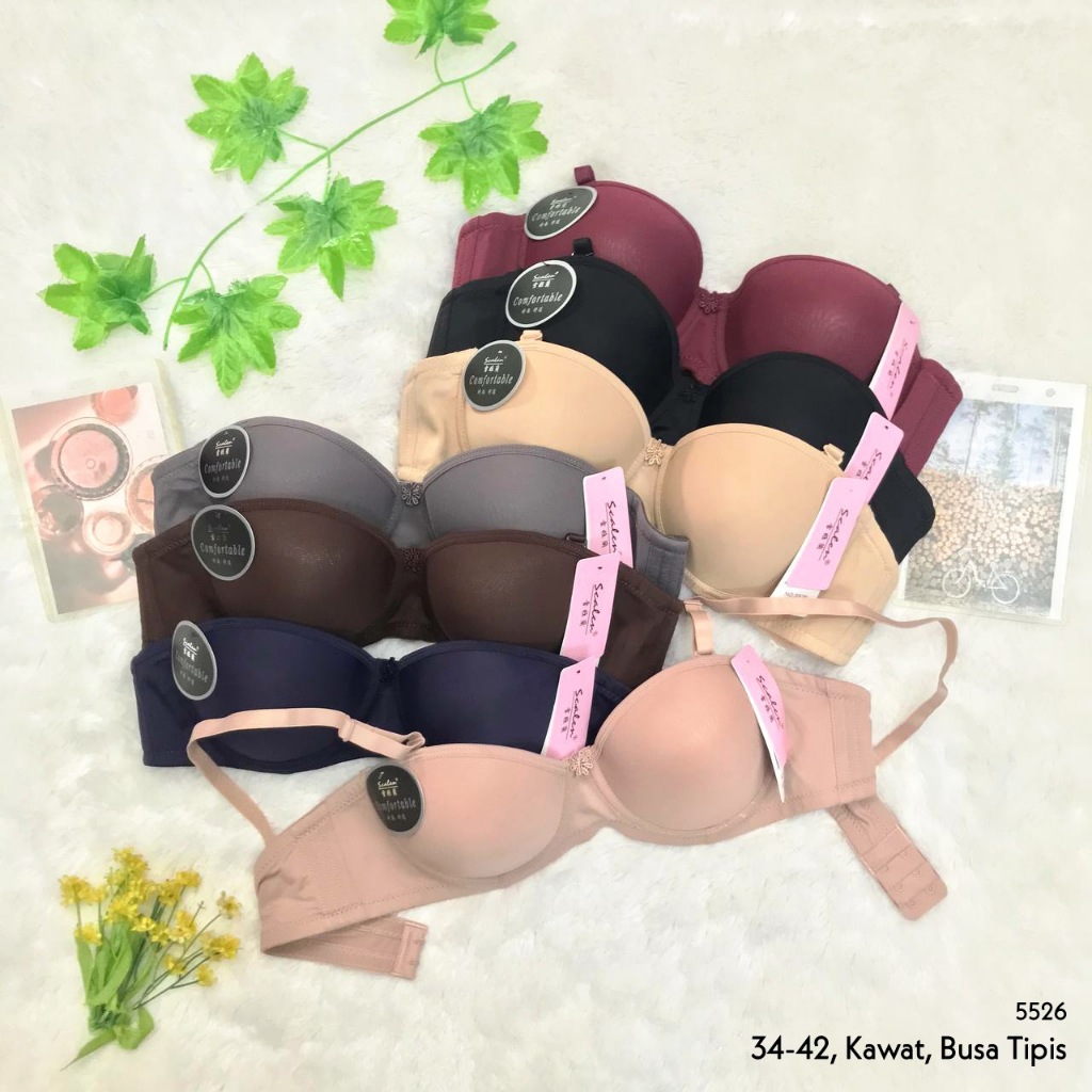 RVC75 - SCALEN Bra Busa Tipis Berkawat 34-42 Kait 2 BH Katun Polos Pakaian Dalam Dewasa Underwear Im