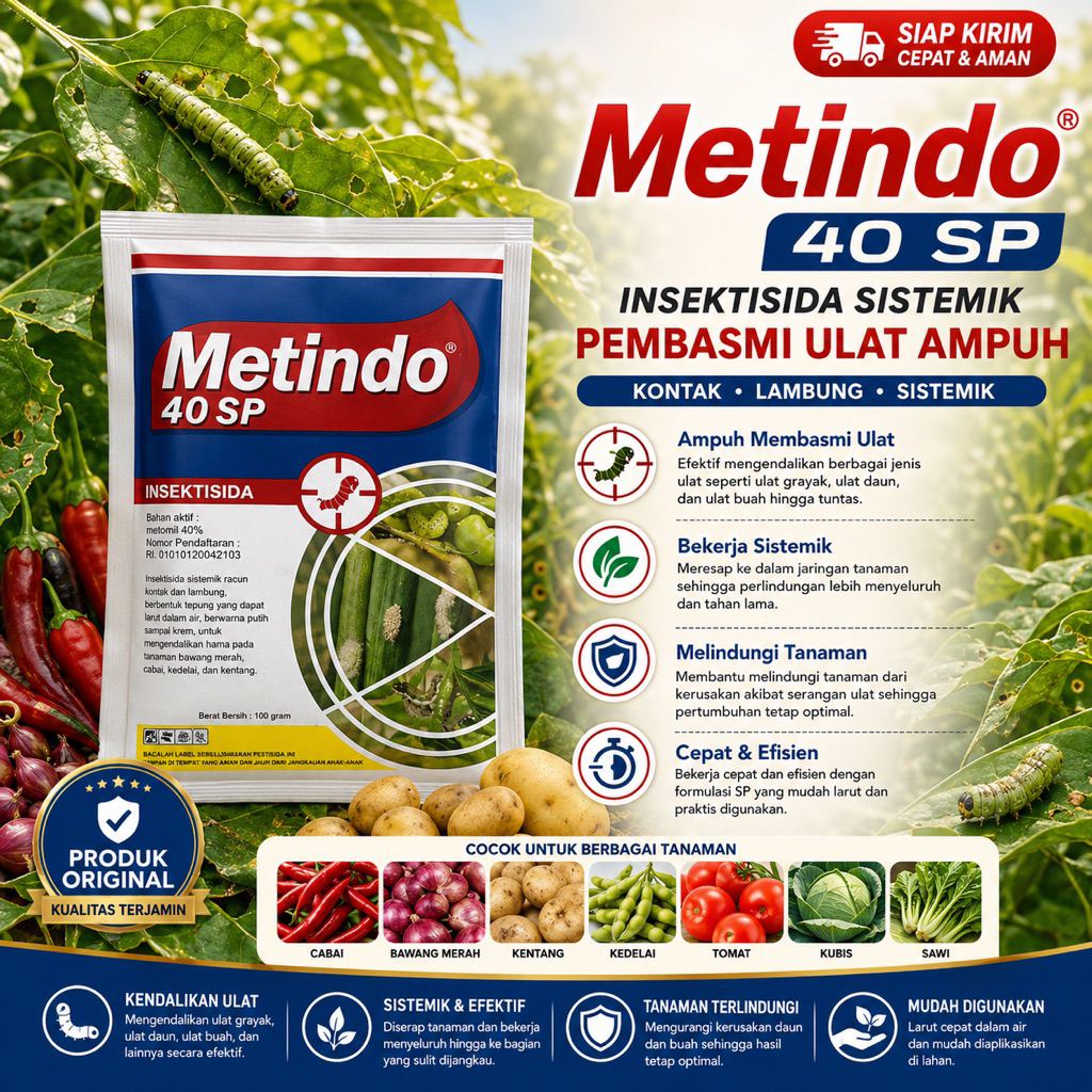 Metindo 40 SP | Pembasmi Ulat, Wereng, Kutu Daun 100g