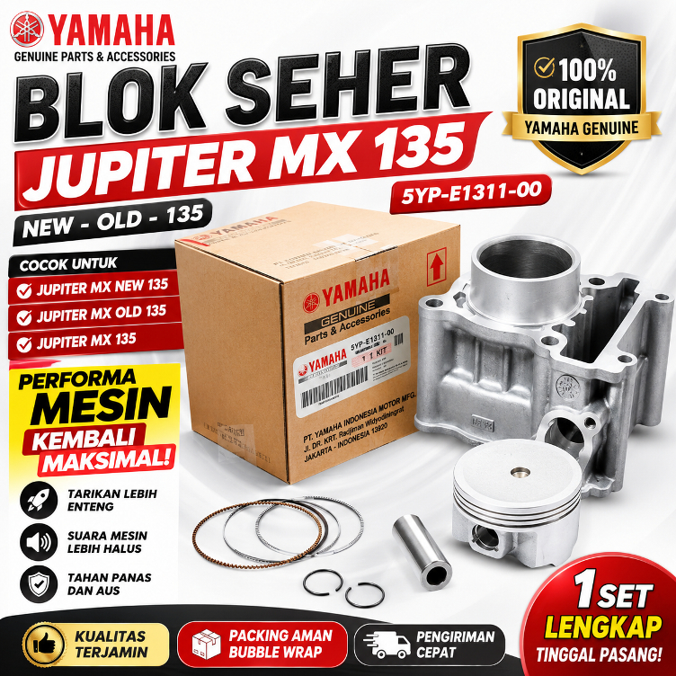 Blok Seher Yamaha Jupiter MX 135 New Old 1 Set 5YP-E1311-00 Blok Piston Jupiter MX 135 Lenka Part Mo