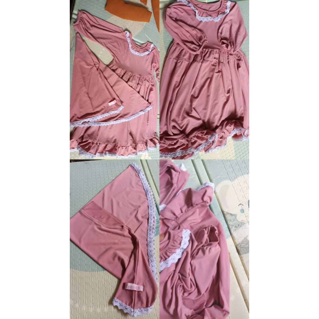 bebica pink set gamis anak