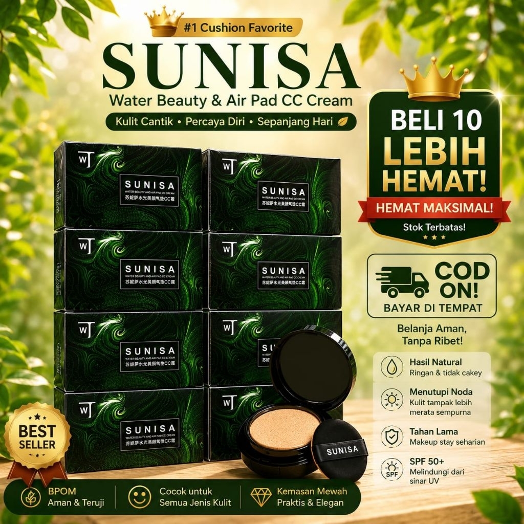 BEDAK PADAT ANTI AIR SUNISA BB CREAM FOUNDATION NATURAL COD ON LANGSUNG KIRIM