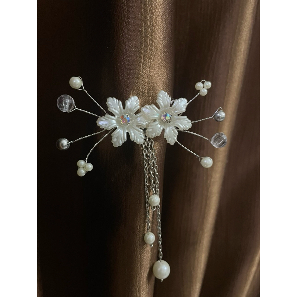 bros juntai 2 bunga murah /headpiece juntai murah aksesoris kepala juntai 2 bunga
