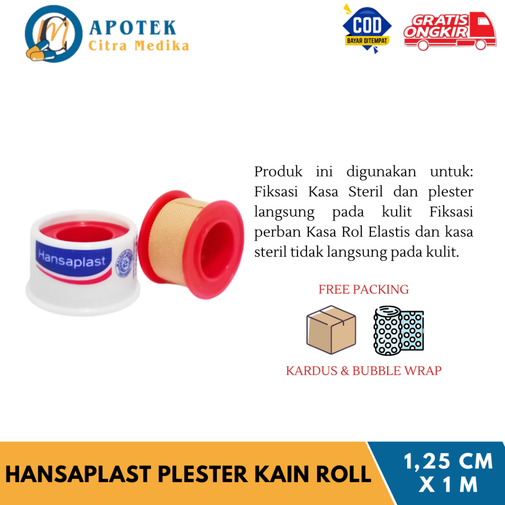 HANSAPLAST PLESTER (KAIN ROLL COKLAT @1 PCS) - PLESTER PEREKAT PERBAN