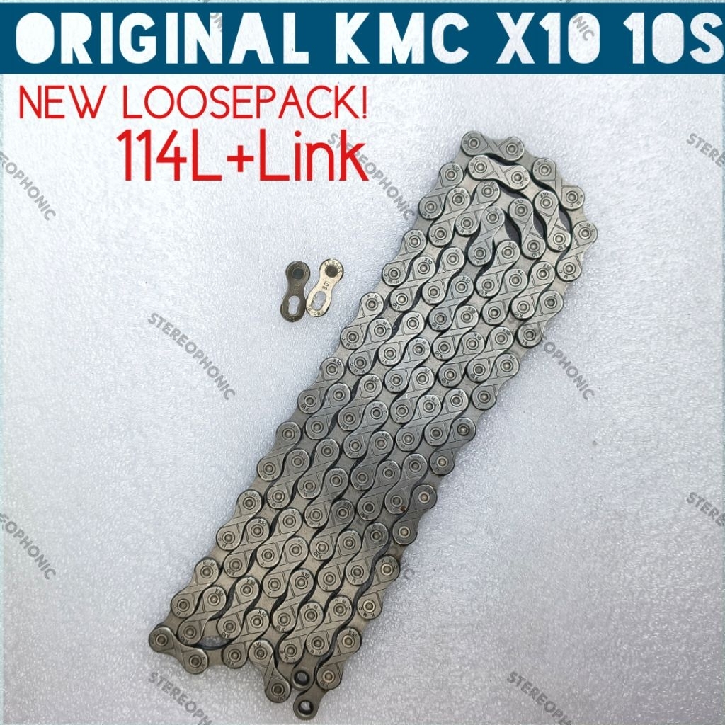 NEW LOOSEPACK ORIGINAL Chain KMC X10 10SPEED 114L include sambungan Rantai KMC 10SPEED Rante KMC 10S