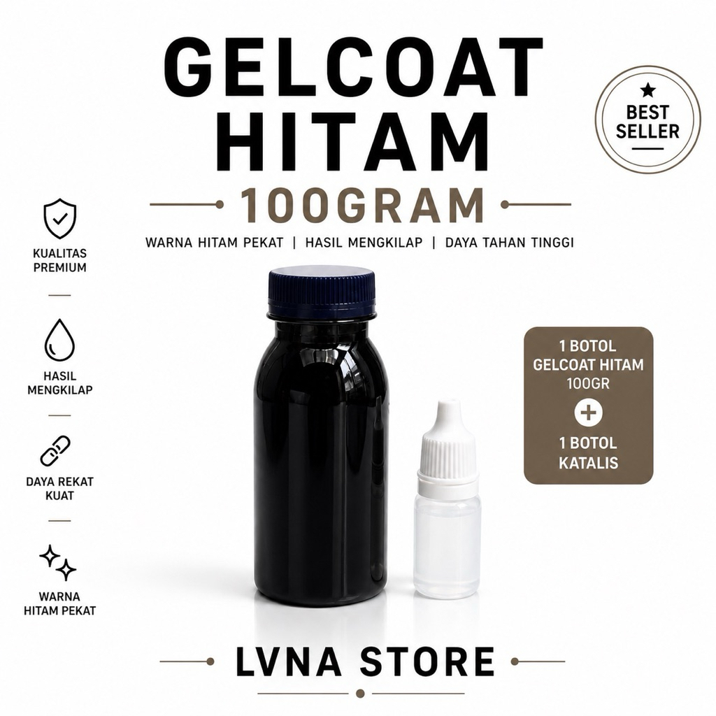 GELCOAT HITAM 100gram LEM KHUSUS CARBON