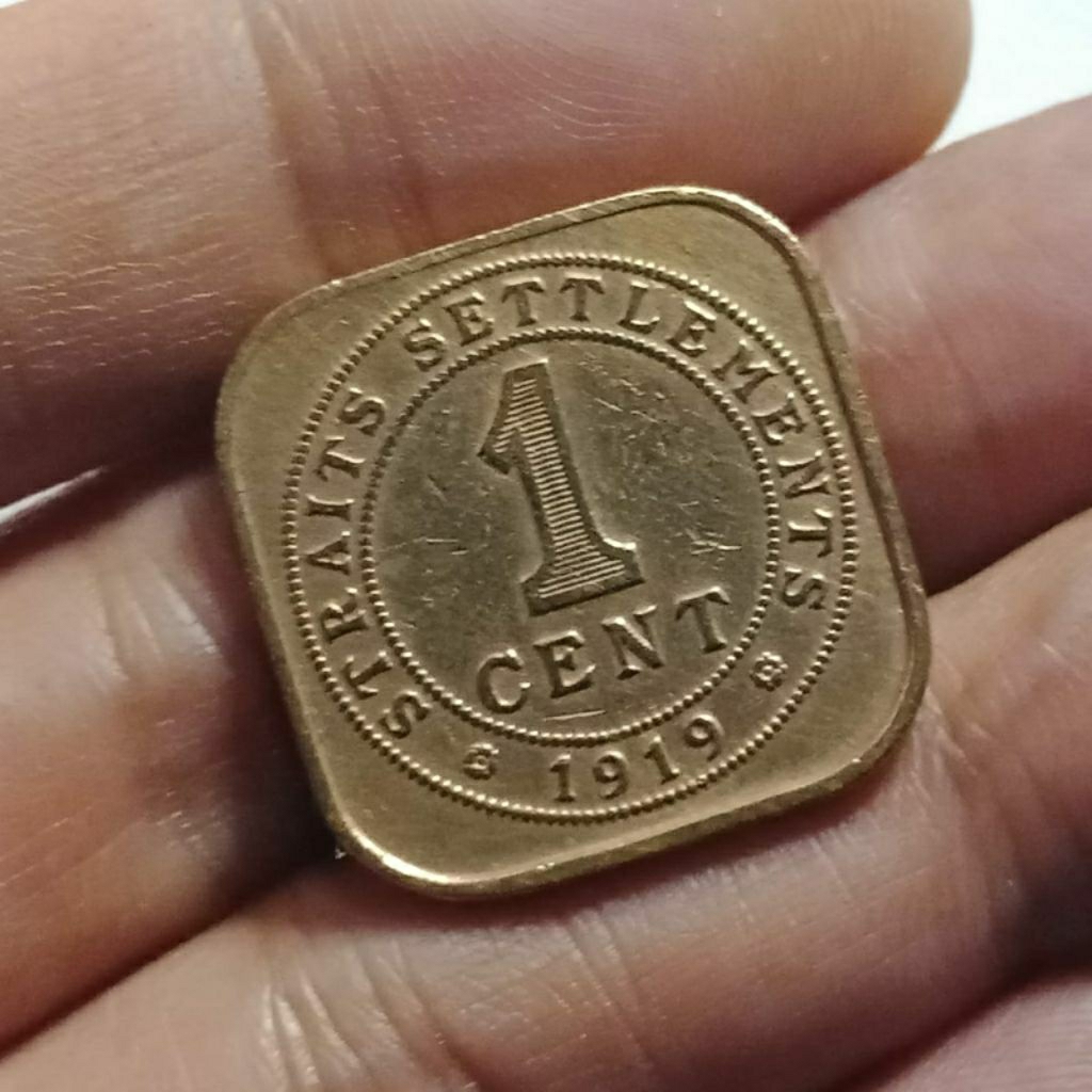 TAHUNLANGKA 1919 KING GEORGE GEORGIVS INGGRIS STRAITSSETTLEMENT Malaysia STOK TERAKHIR KOLEKSI COIN 