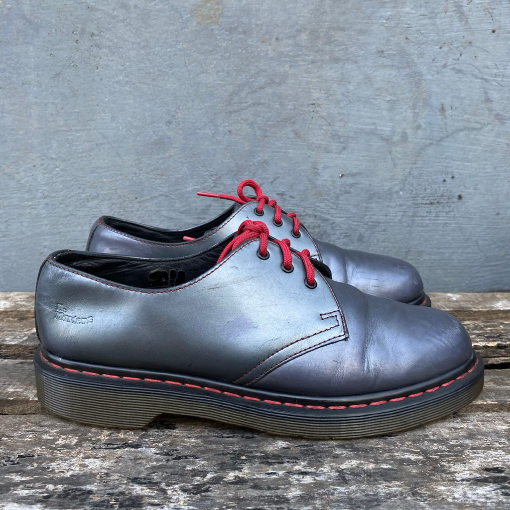 Dr Martens 1461 silver red stitch