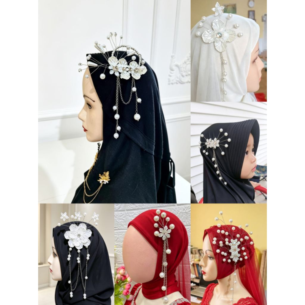 [B.J.H] HEADPIECE CANTIK UNTUK HIJAB COCOK UNTUK WISUDA DAN IDUL FITRI | BROS JUNTAI CANTIK UNTUK HI