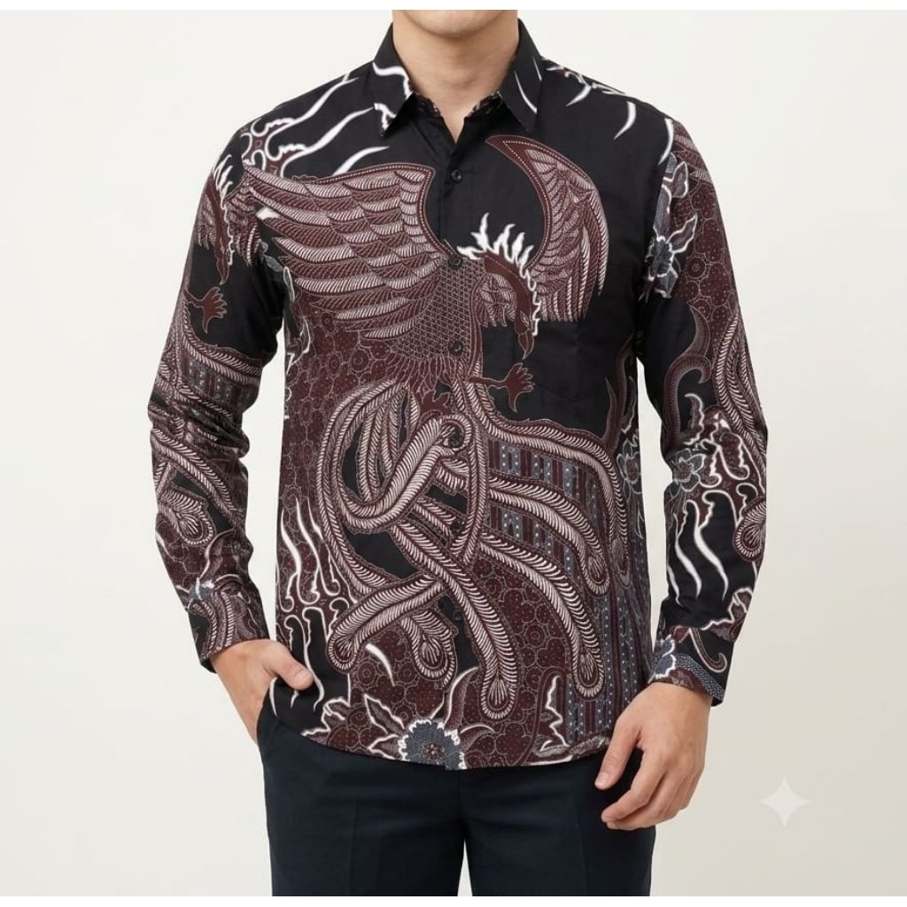 FIRENZE size M- XL KEMEJA PANJANG BATIK PRIA / KEMEJA BATIK COWOK / KEMEJA BATIK INDONESIA /  KEMEJA
