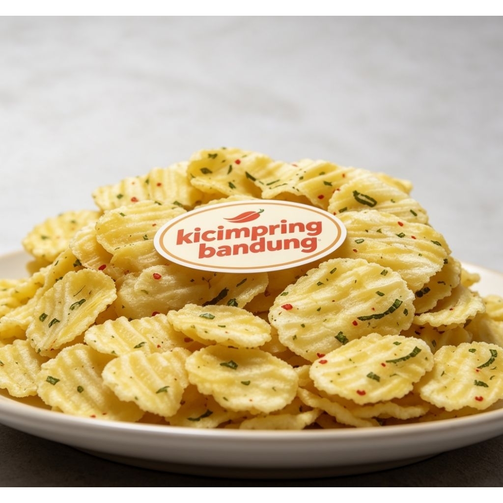 kicimpring mini 500gr/ kicimpring bawang / kicimpring singkong/kerupuk enye/kicimpring khas bandung