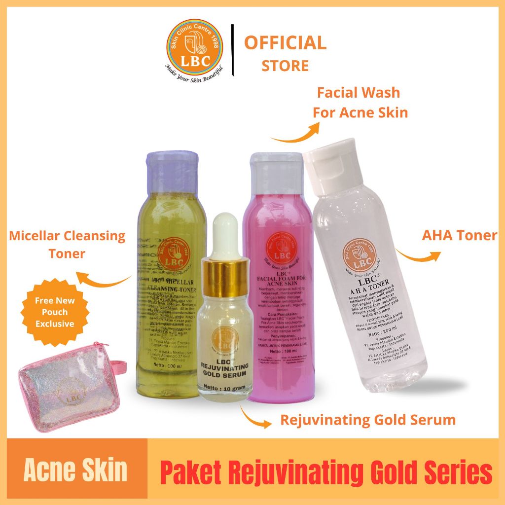 LBC-Paket Rejuvinating Gold Series For Acne Skin (FREE POUCH)