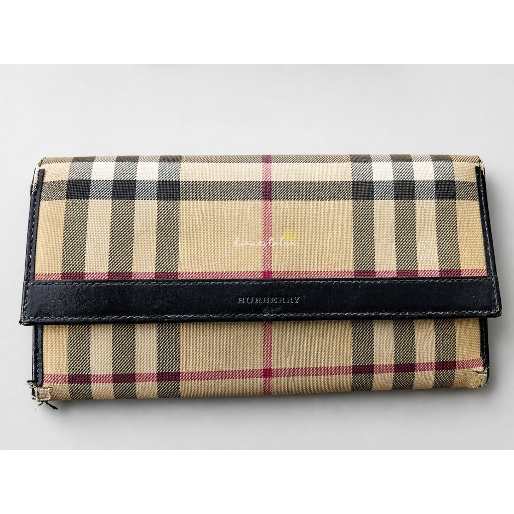 Authentic Burberry Long Wallet Nova Check Vintage