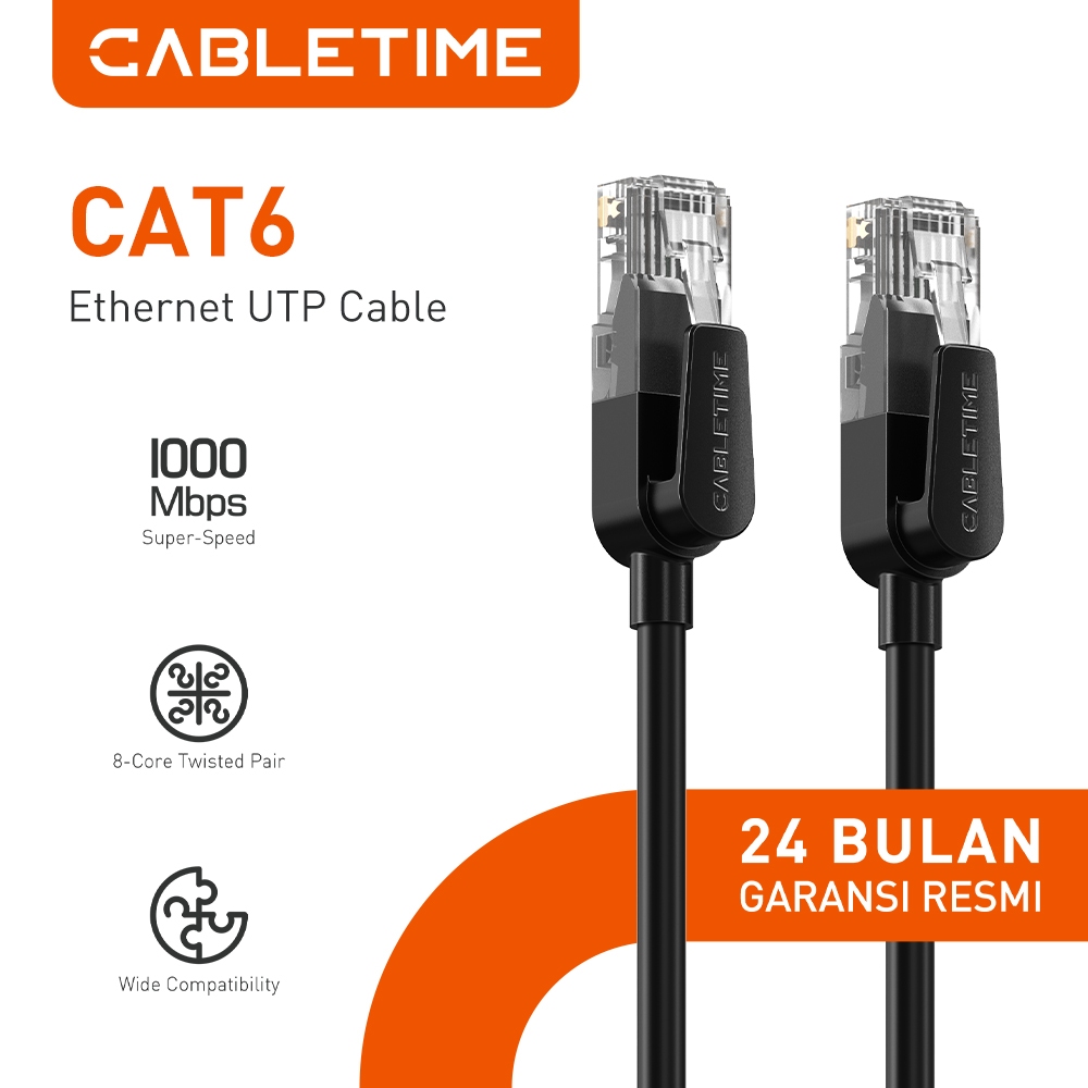 CABLETIME Kabel LAN RJ45 Cat 6 Gigabit Ethernet UTP Cable 1000Mbps