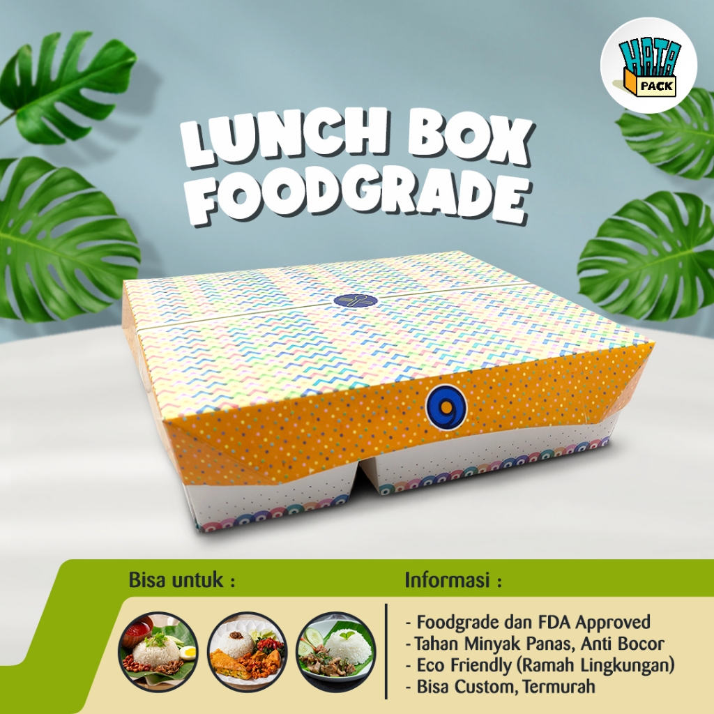 Lunch Box Sekat 4 / Tab Plus 4C 17 x 15 cm / Paper Box Sekat 4 / Kotak Makan Kertas Surabaya