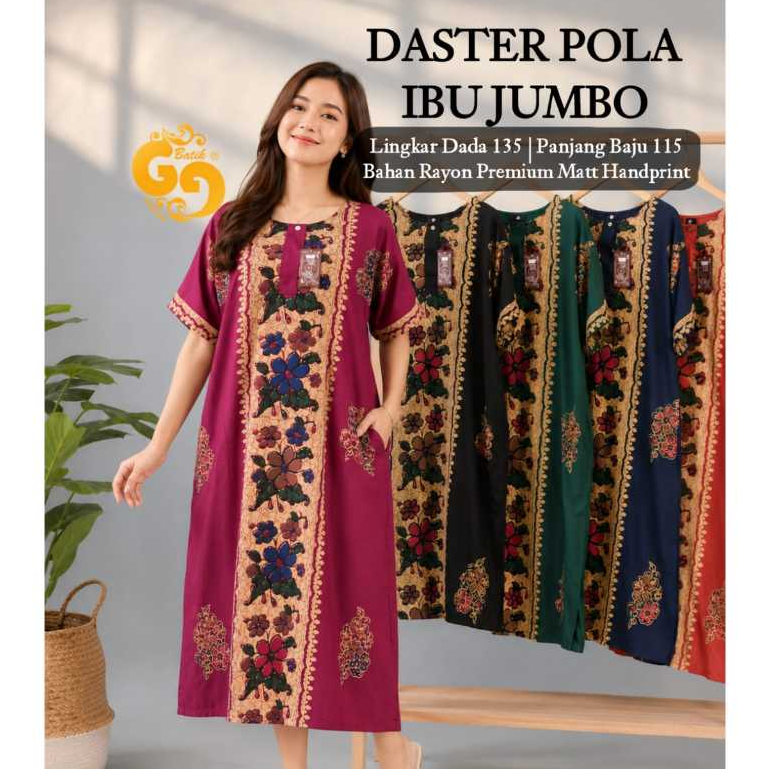 Daster Ibu Pola Jumbo Super Batik Rayon Premium Halus - Baju Tidur Daster - Batik Lokalan