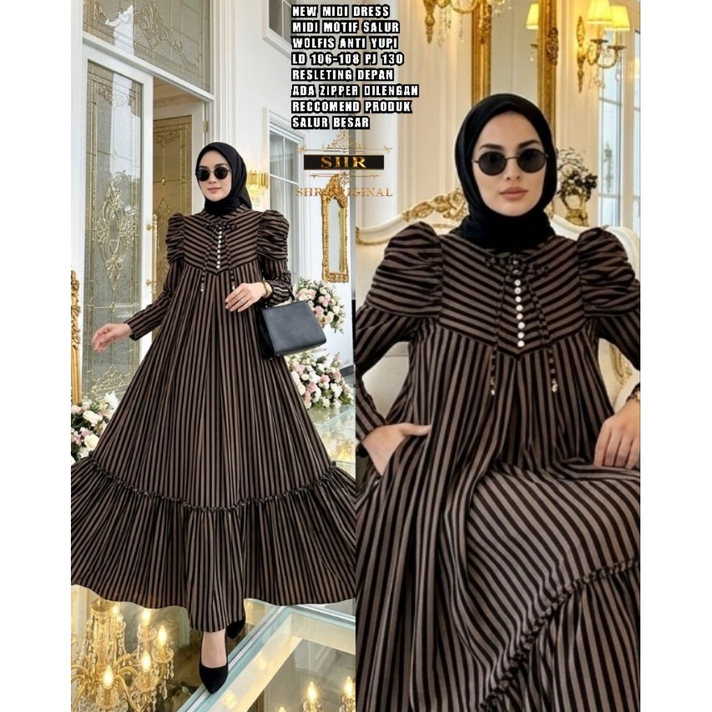 SHR MIDI DRESS WOLLFIS SHR TERBARU VIRAL