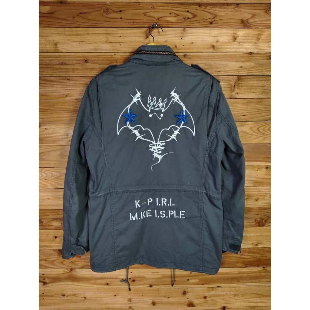 KAI-AAKMANN M65 BIG LOGO CANVAS FIELD JACKET SIZE L, LD 114