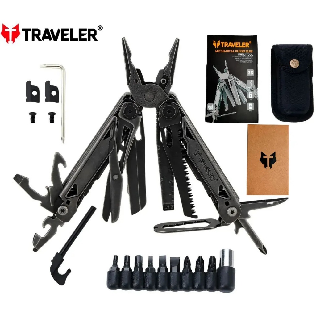 Traveler Multitool 36 in 1 Tang Lipat Multifungsi EDC Outdoor Camping Hiking Survival Tool