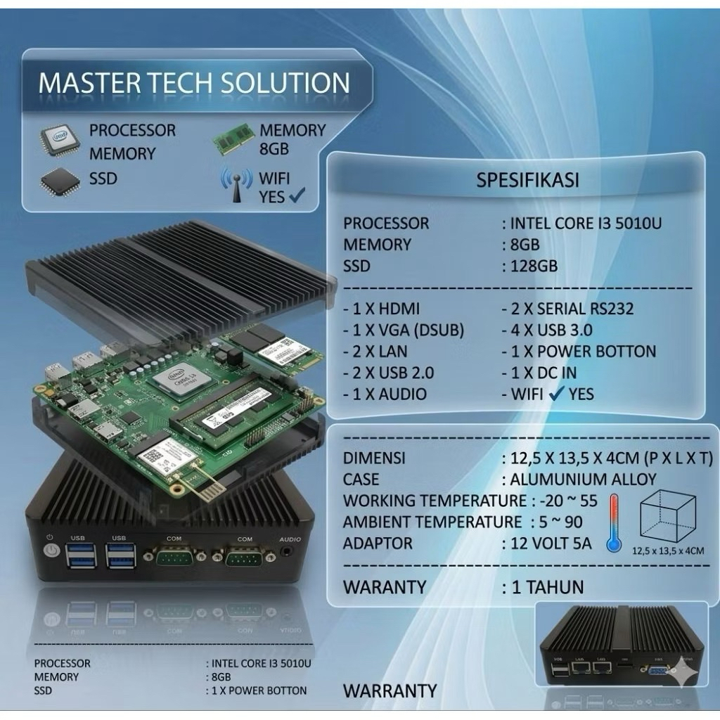 Mini PC Core i3 5010U Ram 8