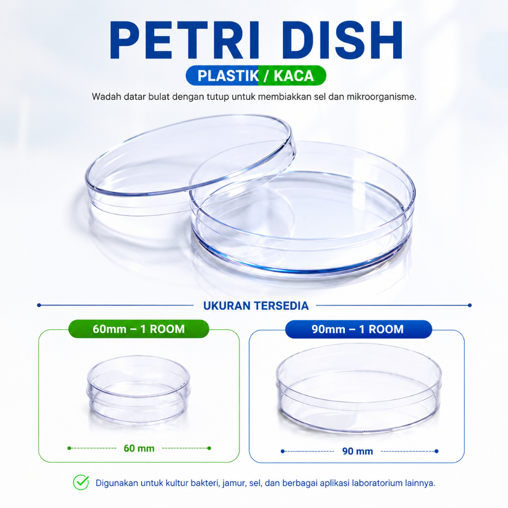 Nesco Petri Dish Plastik / Cawan Petri Laboratorium Kultur Bakteri Mikrobiologi
