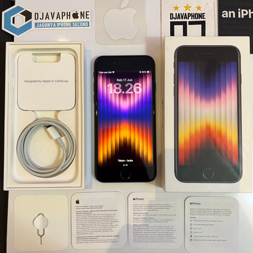 iPhone SE 2022 Midnight 64GB Ex iBox Resmi