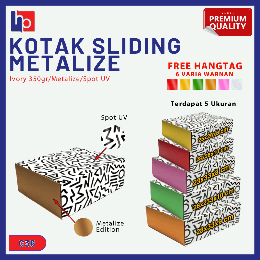 Slide Box Packaging - Kotak Kado Sliding Box Premium - C36
