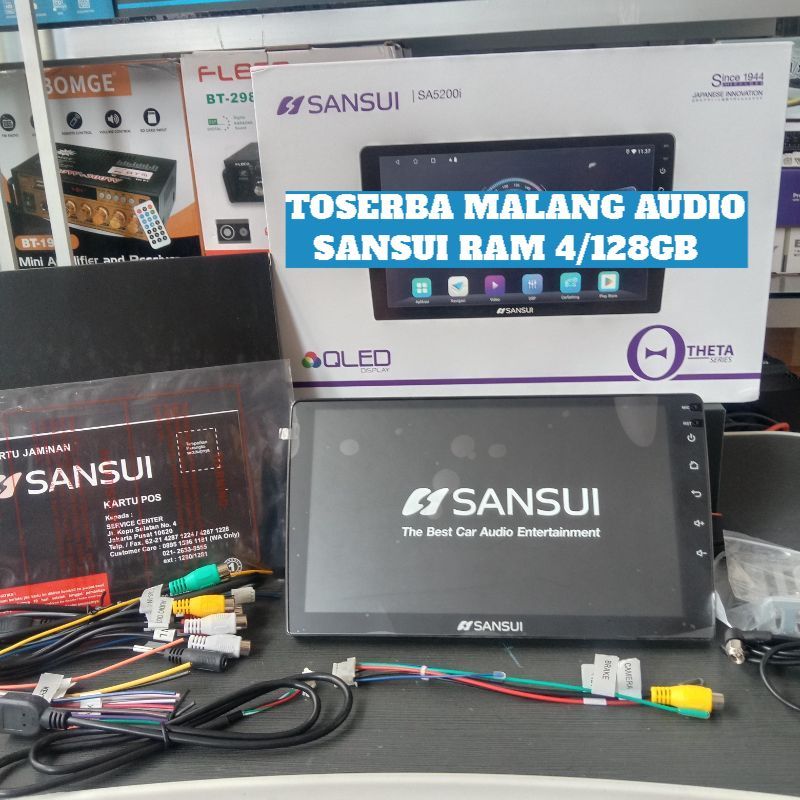 head unit android sansui 9 inch ram 4gb memory 128GB real lokasi malang