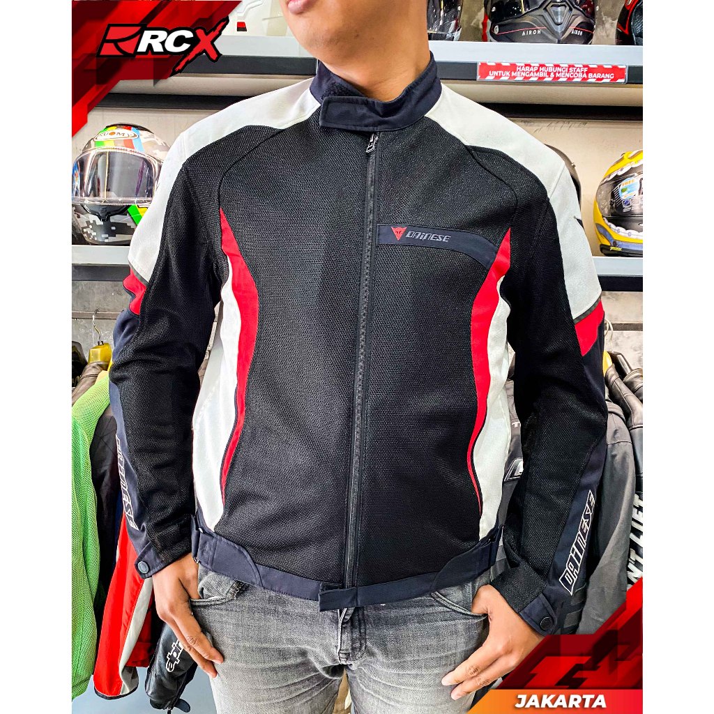 Jacket Dainese Air Chrono Mesh Black White Red Original Second 2nd Bekas RCX