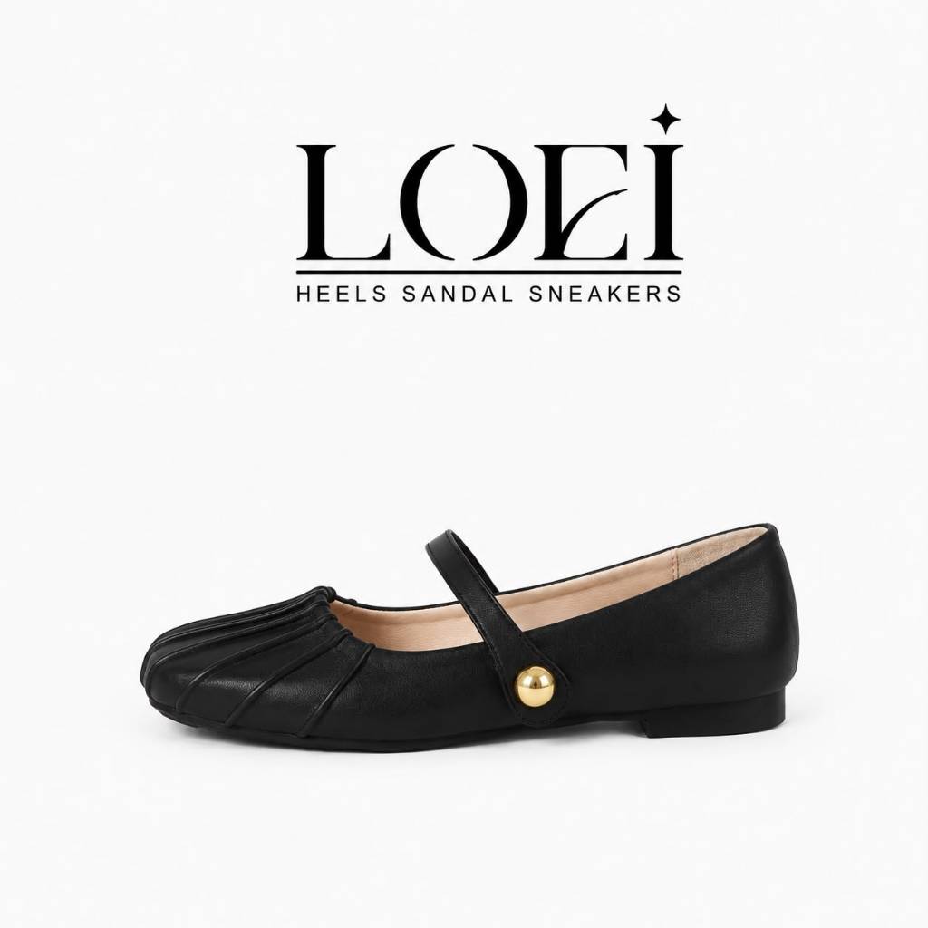 LOEI Belle Flatshoes Jalan Wanita Sepatu Mules Mutiara Fashion Kekinian 0030