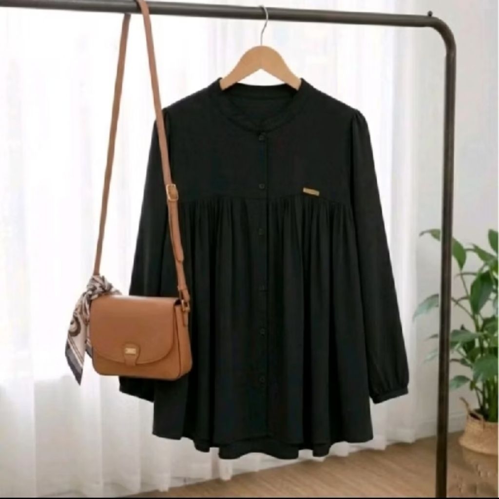 CLARA  BLOUSE RAYON TWILL WANITA POLOS REMPEL// ATASAN WANITA REMPEL RAYON VIRAL