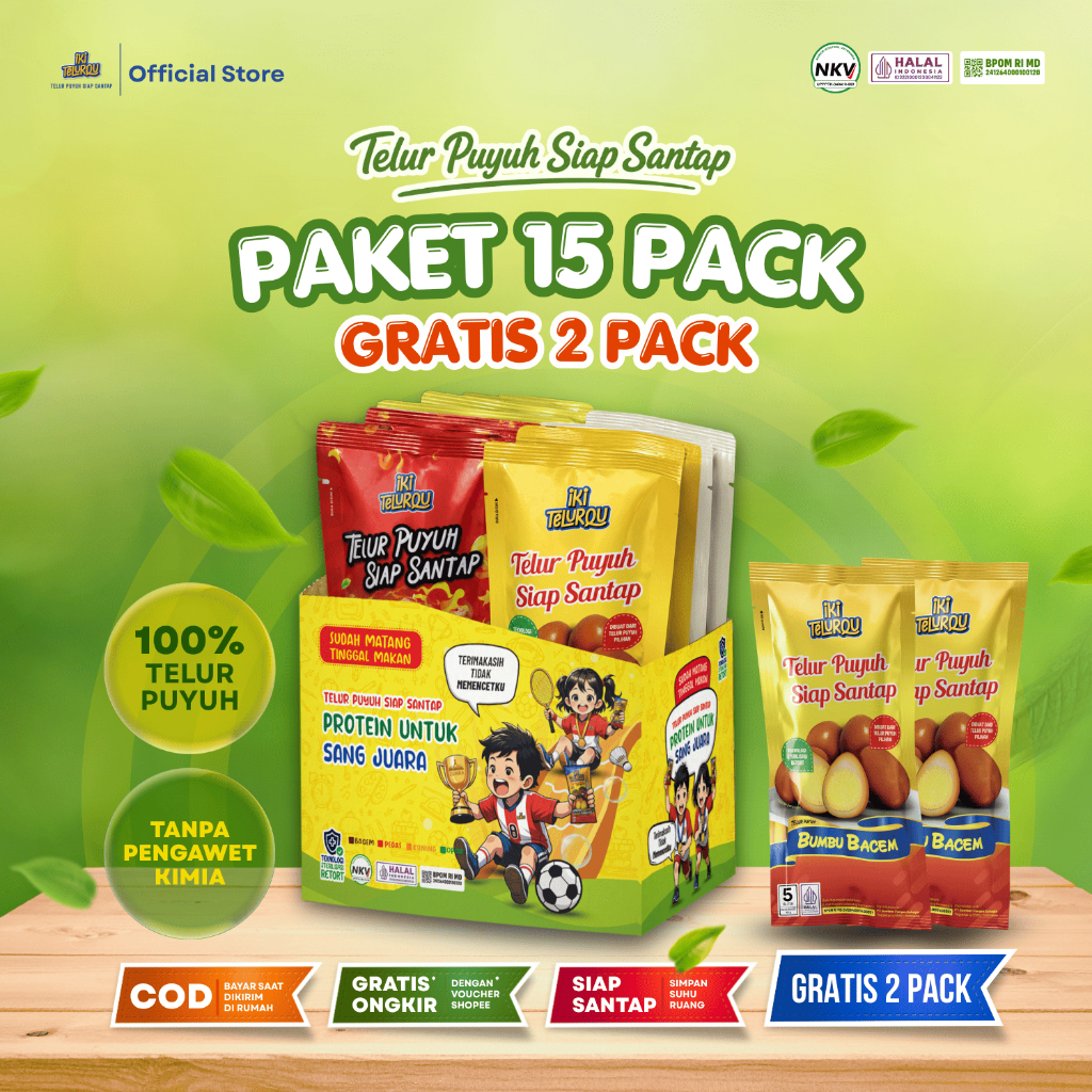 IkiTelur Puyuh Box Isi 15 Siap Saji 4 Rasa Camilan Anak Tinggi Protein