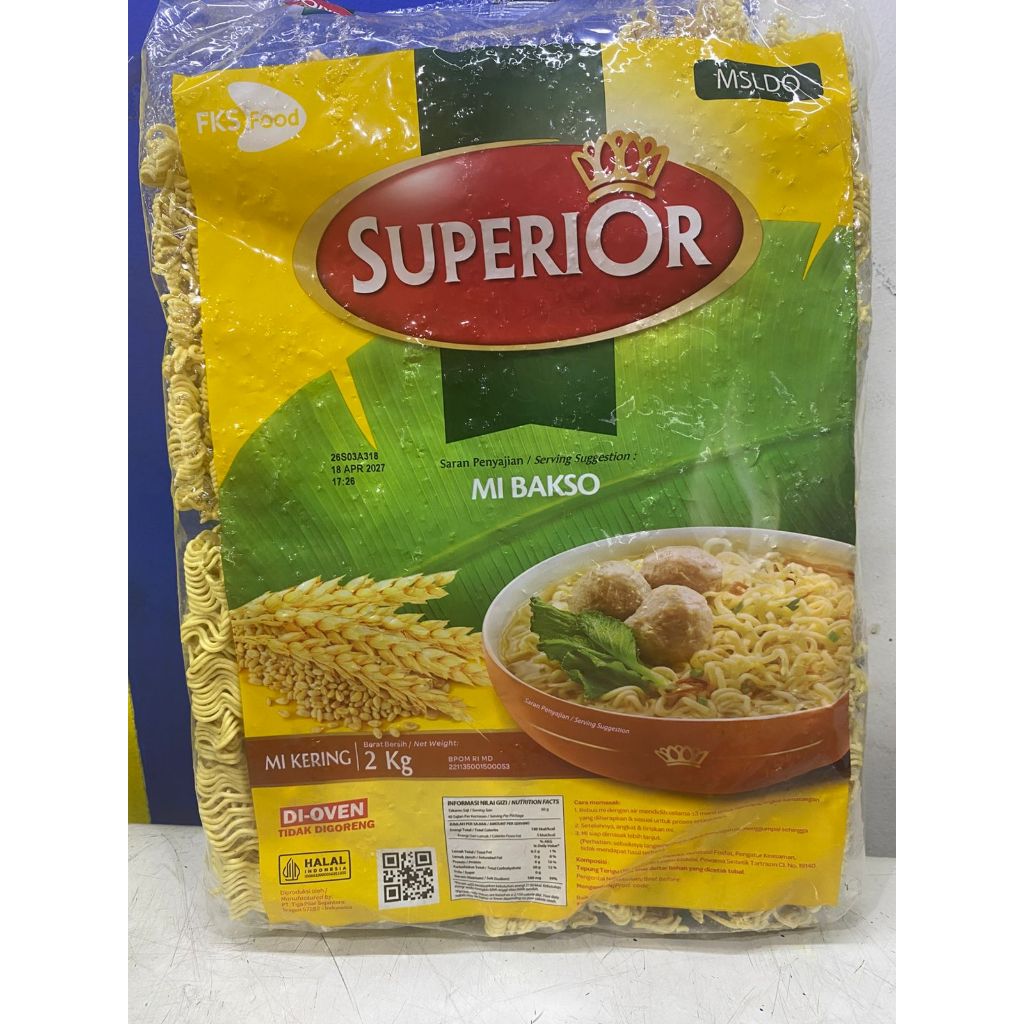 Mie Kering Keriting Mie Bakso Superior/MIE SUPERIOR BAL