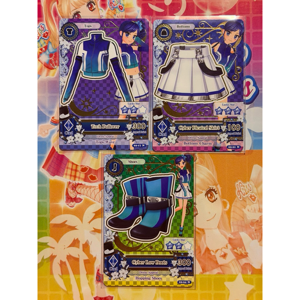 (Normal) Kartu Aikatsu Official Aoi Kiriya Tech Pullover-Cyber Pleated Skirt-Cyber Low Boots/Emerald