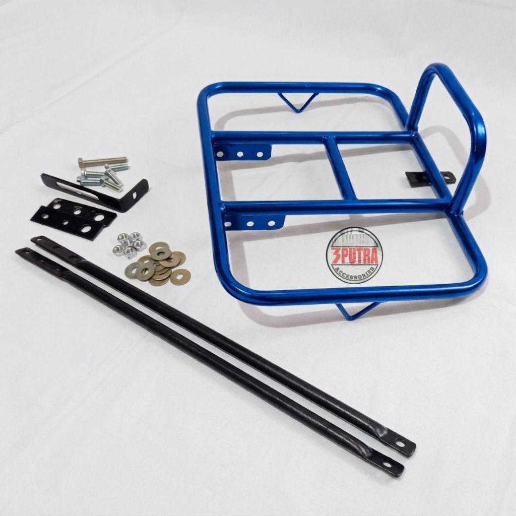Keranjang Sepeda Depan Front track Biru Glosy Universal MTB Federal Lipat Fixie Alas Kayu Premium Ta