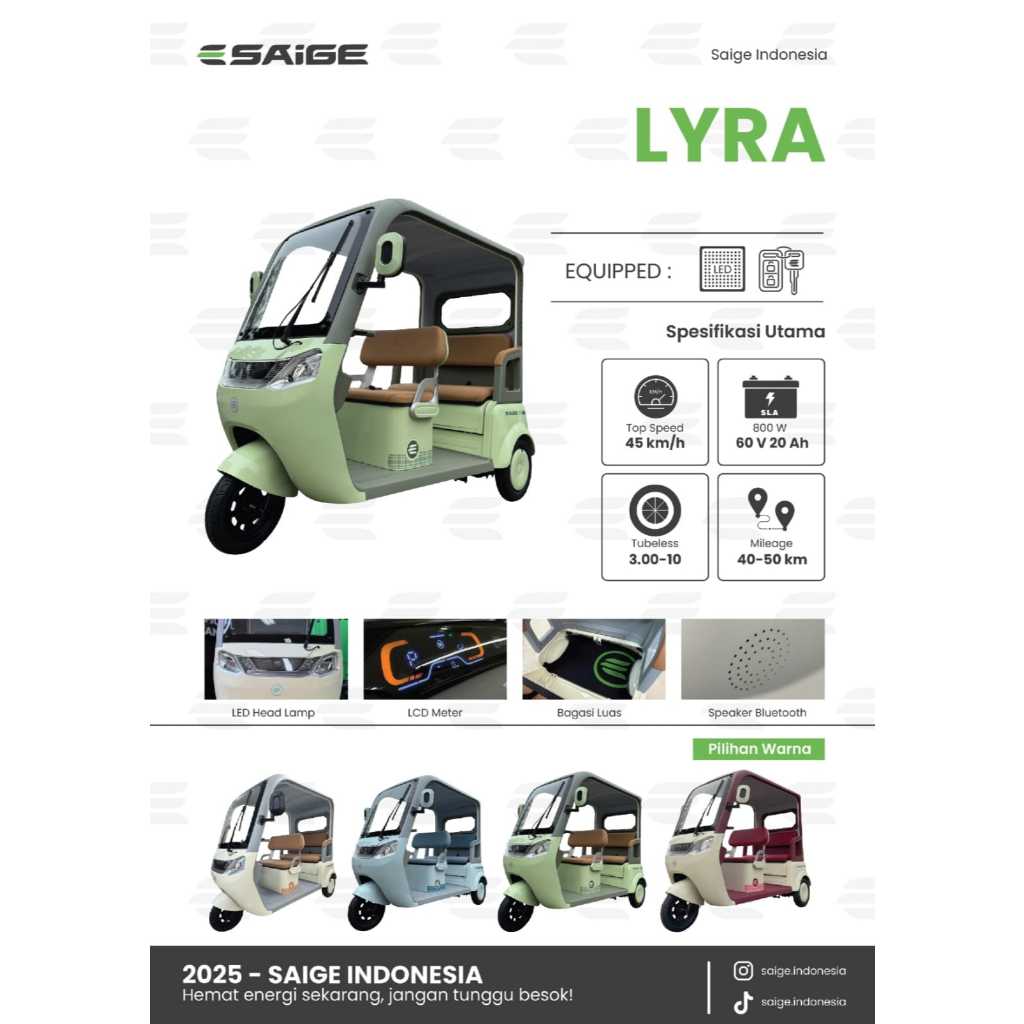 Harga saige lyra roda 3 Terbaru Jul 2026 | BigGo Indonesia