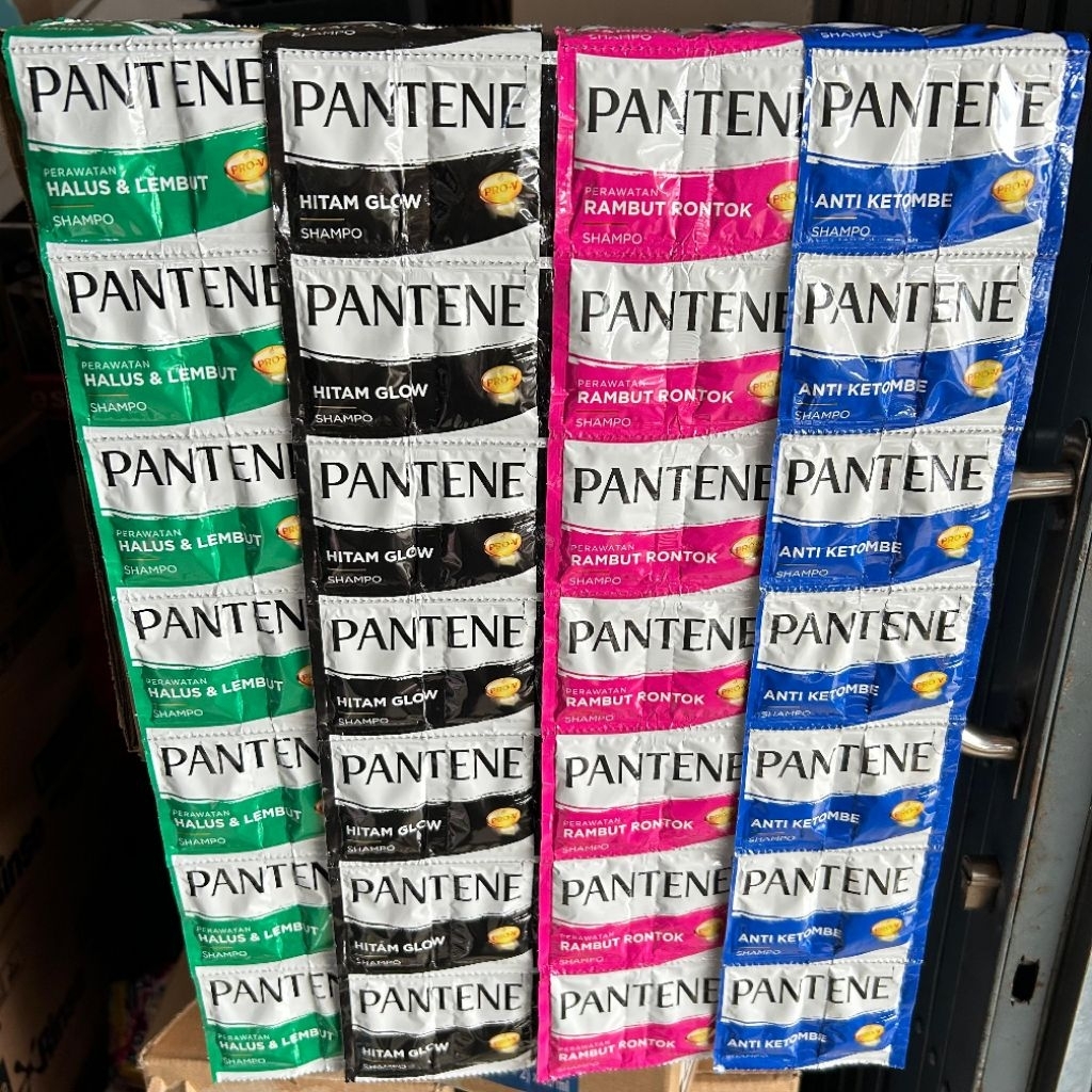Pantene Shampoo Sachet 1 Renceng Isi 24 Sachet | Shampo Anti Lepek Rambut Halus Lembut Berkilau Orig