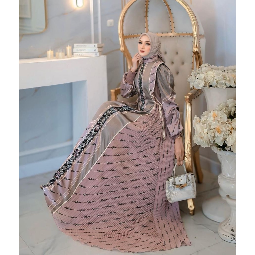 Zayra Series By Yodizein Syari Original All Size Gamis Set Hijab Mewah