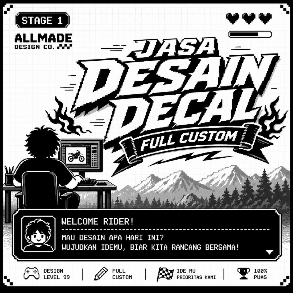 Jasa Desain Decal Full Custom Motor Mobil | Striping Racing Number Logo